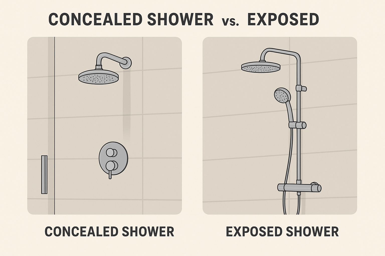 Concealed vs Exposed Shower Systems