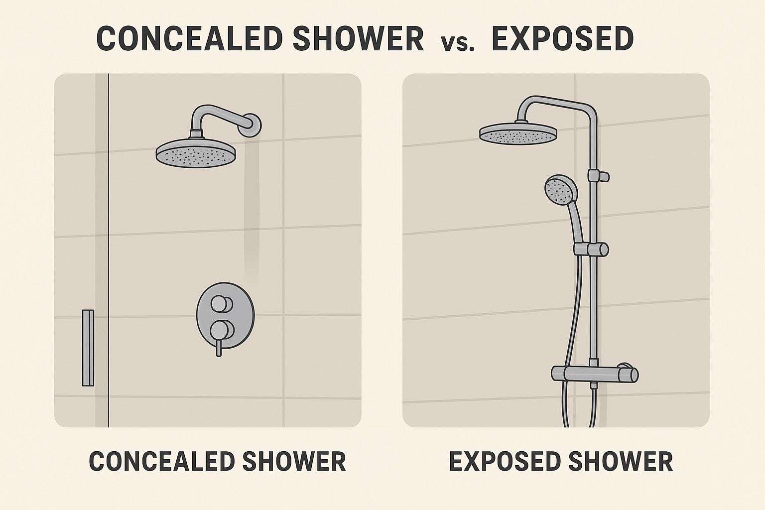 Concealed Shower vs. Exposed Shower